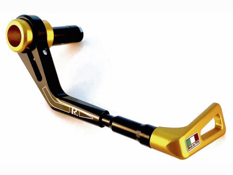 A clear photo showing the TWM brake lever guard in the colour Gold