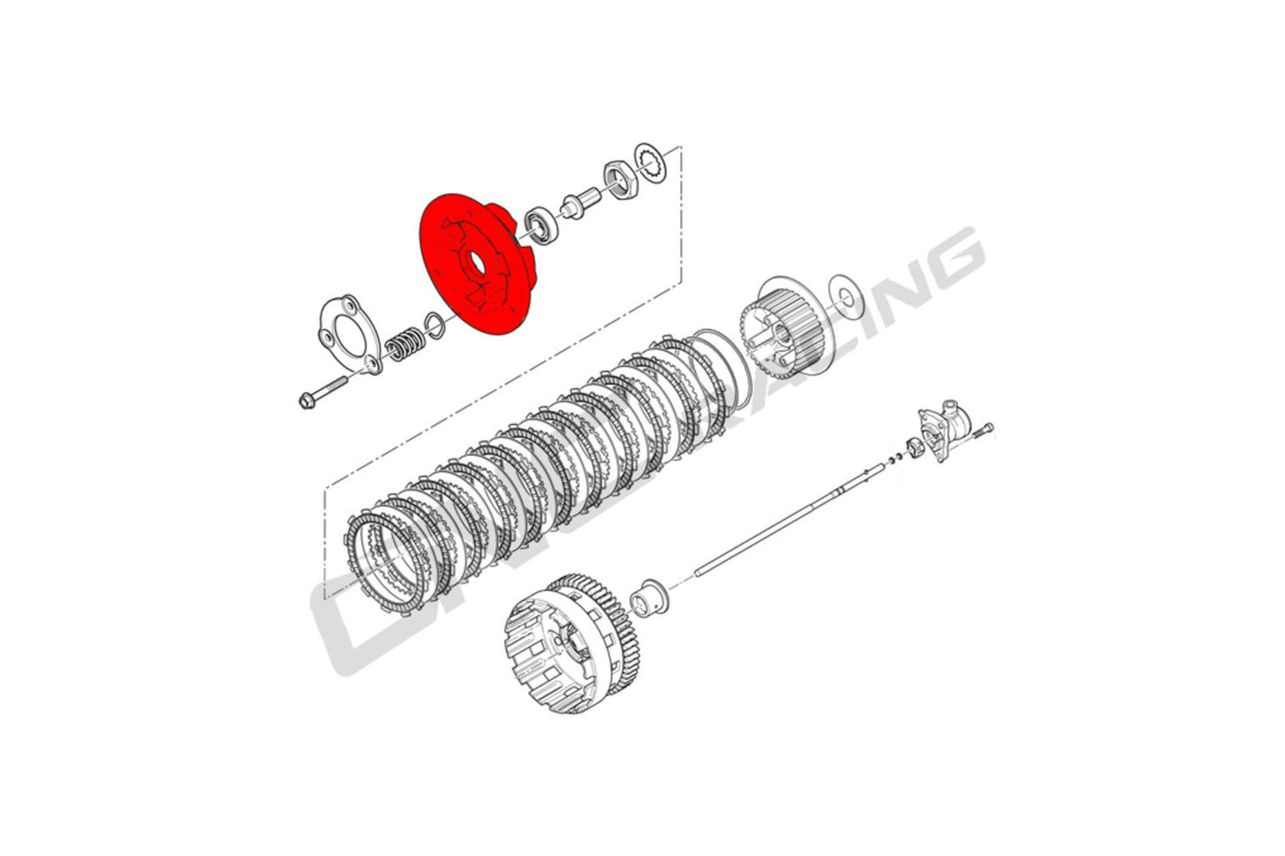 Ducati Pressure Plate Oil Bath with Bearing by CNC Racing