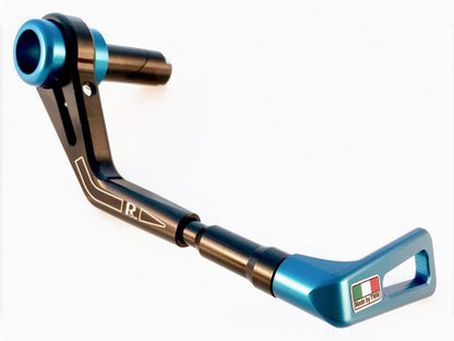 A clear photo showing the TWM brake lever guard in the colour blue