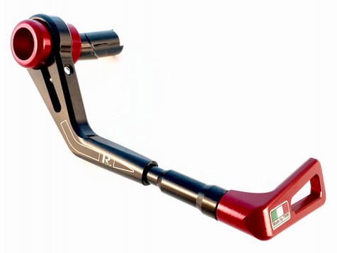 A clear photo showing the TWM brake lever guard in the colour Red