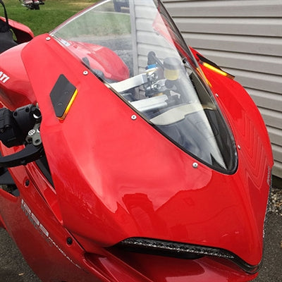 Ducati 959 1299 Panigale LED Mirror Block Off LED Front Turn Signals by New Rage Cycles